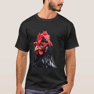 Cute Glasses Chicken funny Mum Mother's Day for wo T-Shirt