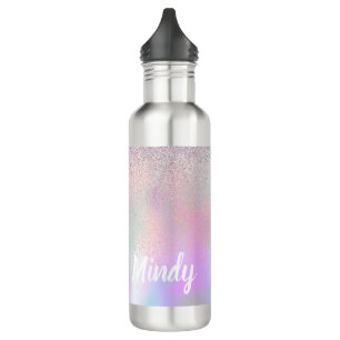 Cute Glitter and Sparkles Faux Hologram  710 Ml Water Bottle