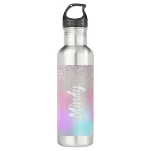 Cute Glitter and Sparkles Faux Hologram  710 Ml Water Bottle