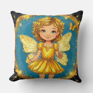 Cute Glitter Fairy Magical Wings Fantasy Decor Cushion