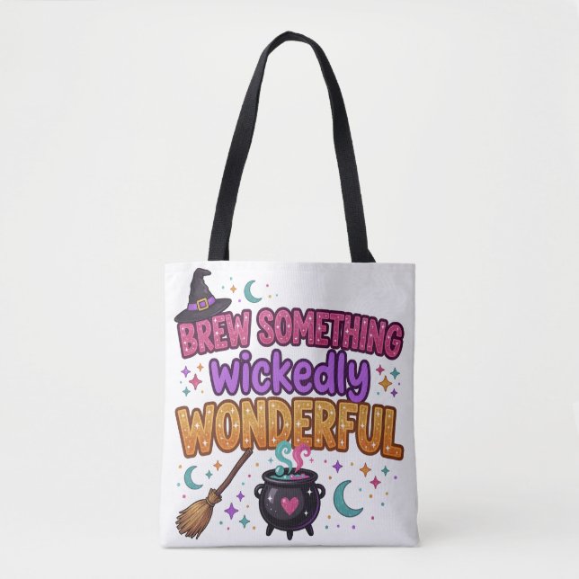 Cute Glitter Halloween Design Tote Bag (Front)