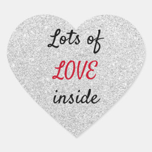 Cute Glitter Love Heart Sticker