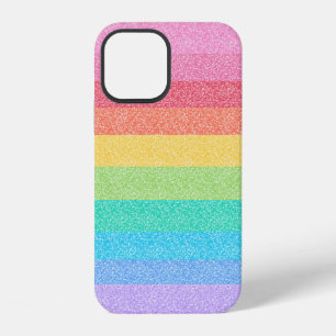 Cute Glitter Rainbow Stripes Colourful Pattern iPhone 12 Case