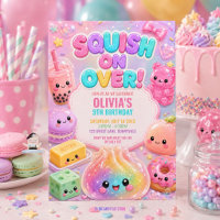 Cute Glittery Dumpling Squishy Party Birthday