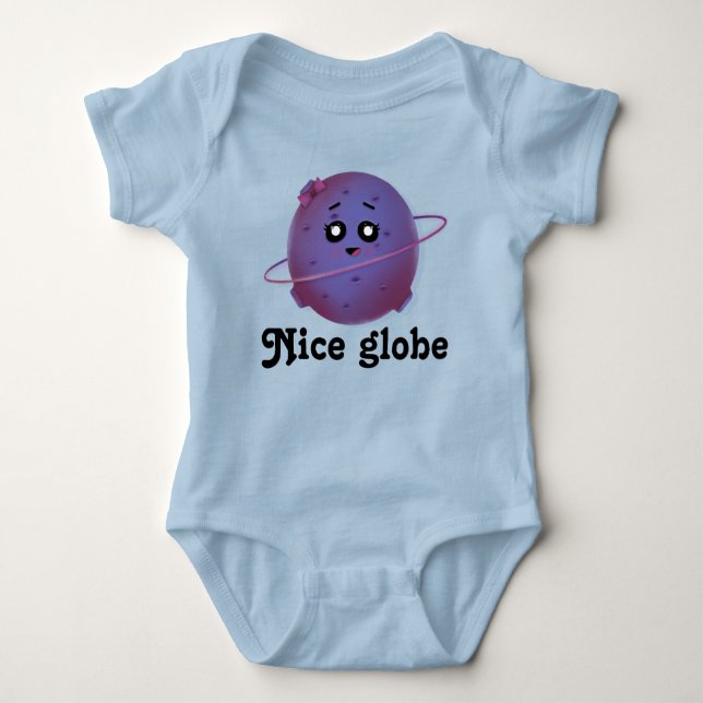 Cute globe t-shirt baby bodysuit (Front)