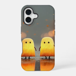 Cute Glowing Ghosts Under Street Lamps – Cosy Hall iPhone 16 Case