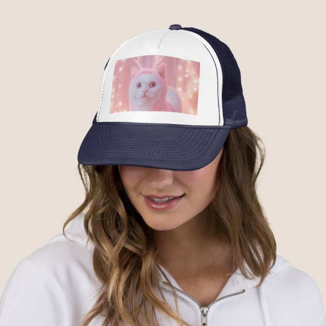 Cute Glowing Reindeer Kitty Winter Fantasy         Trucker Hat (In Situ)