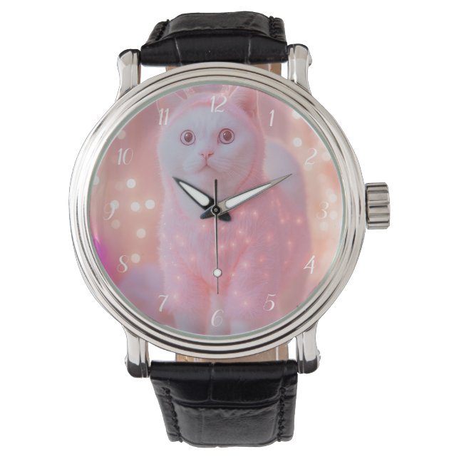 Cute Glowing Reindeer Kitty Winter Fantasy         Watch (Front)