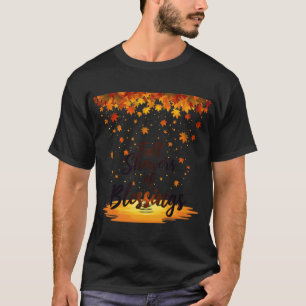 Cute Glowy Floral Aesthetic Autumn Leaves With Fal T-Shirt