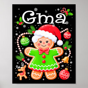 Cute Gma Gingerbread Family Matching Christmas Poster