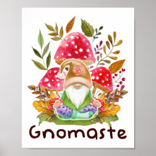 Cute Gnomaste Yoga Gnome Namaste Meditation Zen Poster