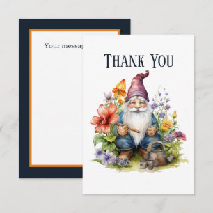 Cute Gnome add message  Thank You Card