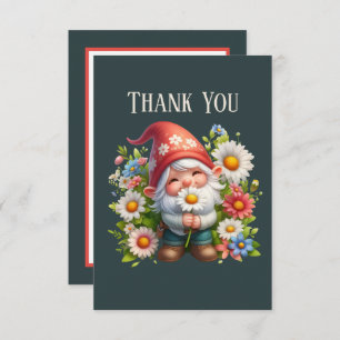 Cute Gnome add message  Thank You Card