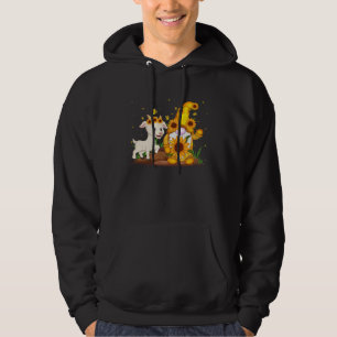 Cute Gnome And Goat Sunflower  Gnome Goat Farmer Hoodie