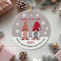 Cute Gnome Better Sister Red Pink Grey White