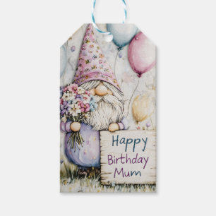 Cute Gnome Birthday Design for Mum Gift Tags