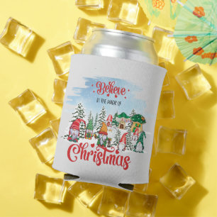 Cute Gnome Celebrating Christmas Holiday Can Cooler