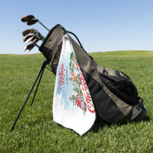 Cute Gnome Celebrating Christmas Holiday Golf Towel