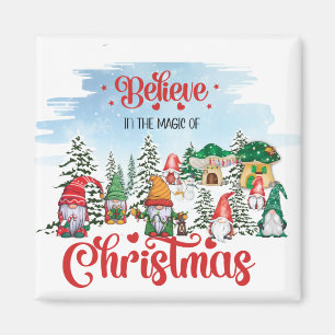 Cute Gnome Celebrating Christmas Holiday Magnet