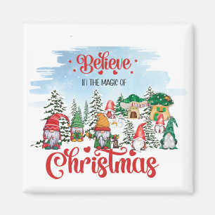 Cute Gnome Celebrating Christmas Holiday Magnet