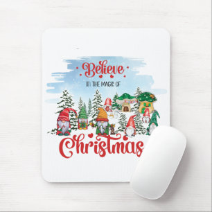 Cute Gnome Celebrating Christmas Holiday Mouse Pad