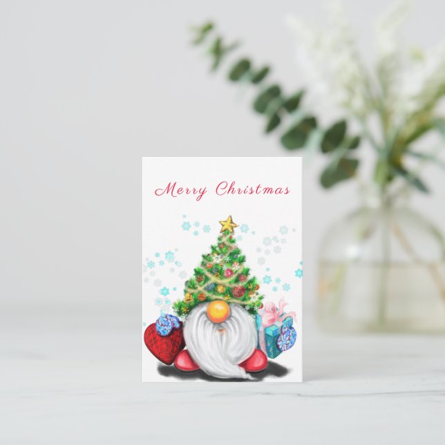 Cute Gnome Christmas Card (Standing Front)