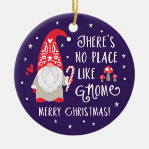 Cute Gnome Christmas Ceramic Ornament