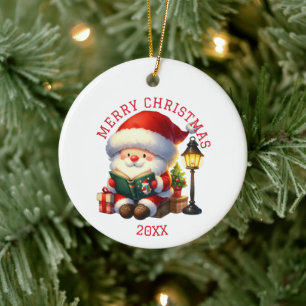 Cute Gnome Christmas Ceramic Ornament