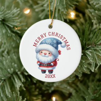 Cute Gnome Christmas Ceramic Ornament