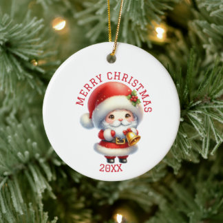 Cute Gnome Christmas Ceramic Ornament