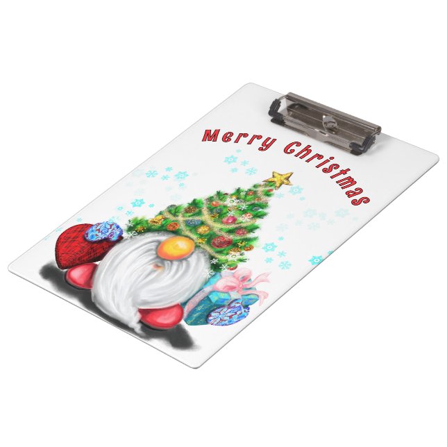 Cute Gnome Christmas Clipboard (Angled)