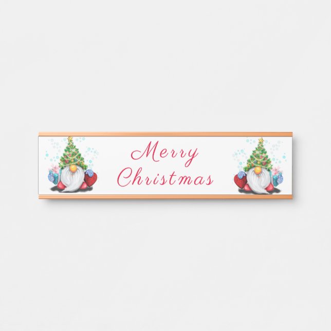 Cute Gnome Christmas Door Sign (Front)