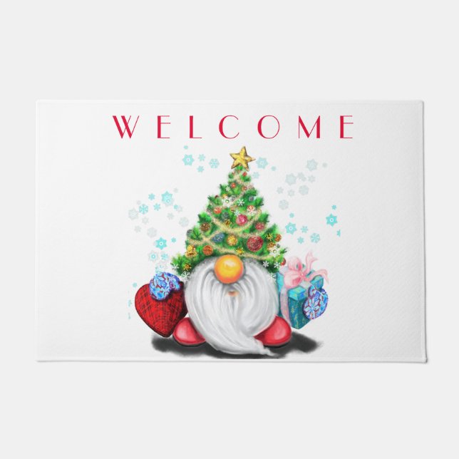 Cute Gnome Christmas Doormat (Front)