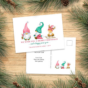 Cute Gnome Christmas Holiday Postcard