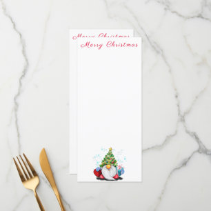 Cute Gnome Christmas Menu