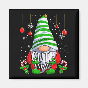 Cute Gnome Christmas Pajamas Matching Family Group Magnet