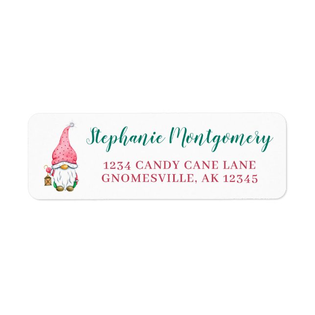 Cute Gnome Christmas Return Address Label (Front)