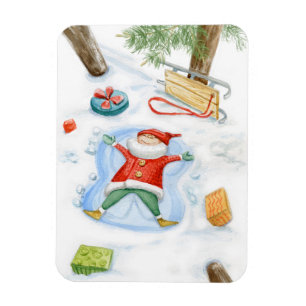 Cute Gnome colourful watercolor Magnet