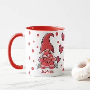 Cute Gnome Couple Name Valentine's Mug