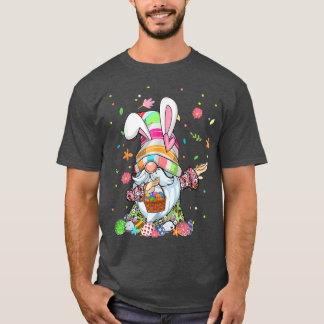 Cute Gnome Dabbing Egg Easter Bunny Gnomies Girl W T-Shirt