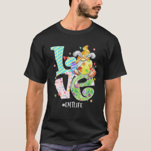 Cute Gnome EMT Life Nurse Bunny Funny Easter Day C T-Shirt