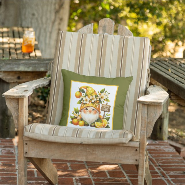 Cute gnome garden welcome  cushion (Chair)