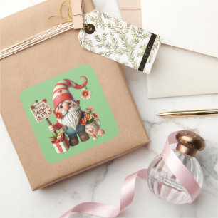 Cute gnome Happy Mother's Day Square Sticker
