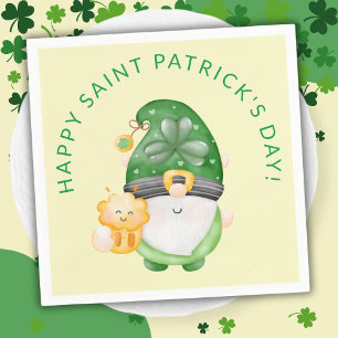 Cute Gnome Happy Saint Patricks Day Party Napkin