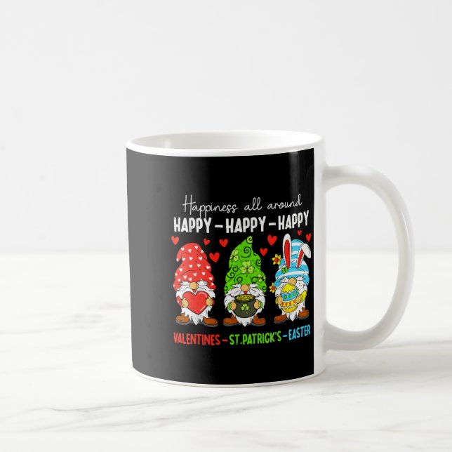 Cute Gnome Happy Valentines St Patricks Easter Hol Coffee Mug (Right)