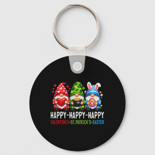 Cute Gnome Happy Valentines St Patricks Easter Hol Key Ring
