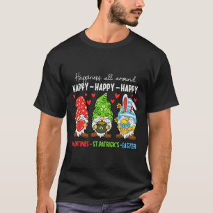 Cute Gnome Happy Valentines St Patricks Easter Hol T-Shirt