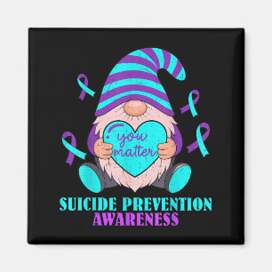 Cute Gnome Heart Matter Suicide Prevention Magnet