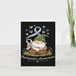 Cute gnome holding grey ribbon parkinson's card