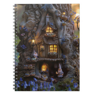 Cute gnome house in a tree notebook